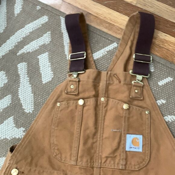 Carhartt Vintage Quilted Lined Chore Workwear Overalls R02 BRN Made In USA 36x30 - Picture 3 of 17